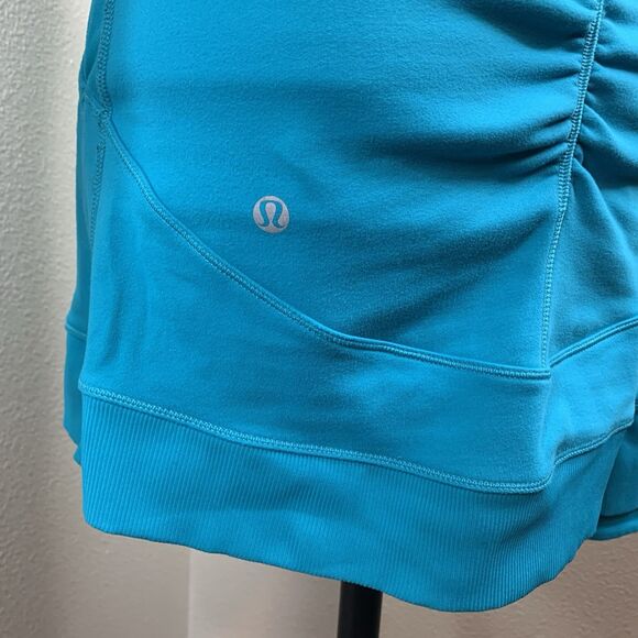 Lululemon Base Runner Hoodie Sz 4/6? Teal Half Micro Macro Surge L/S Ponytail - Picture 8 of 9